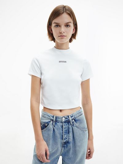 Calvin Klein Ruhák HU445138 | Calvin Klein Reconsidered Stretch Milano Jersey Cropped Női Felsők Vil